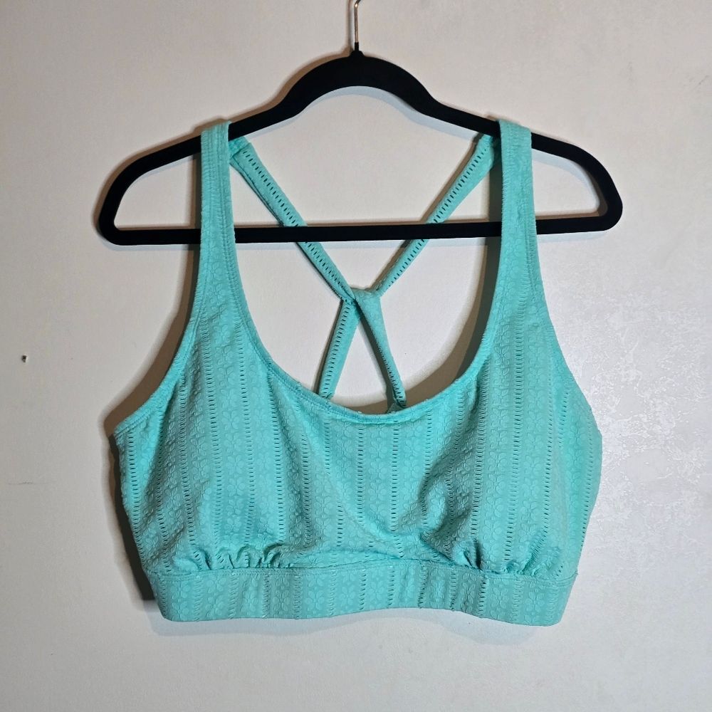 Decree Teal Xxl Cross Back Swim Top